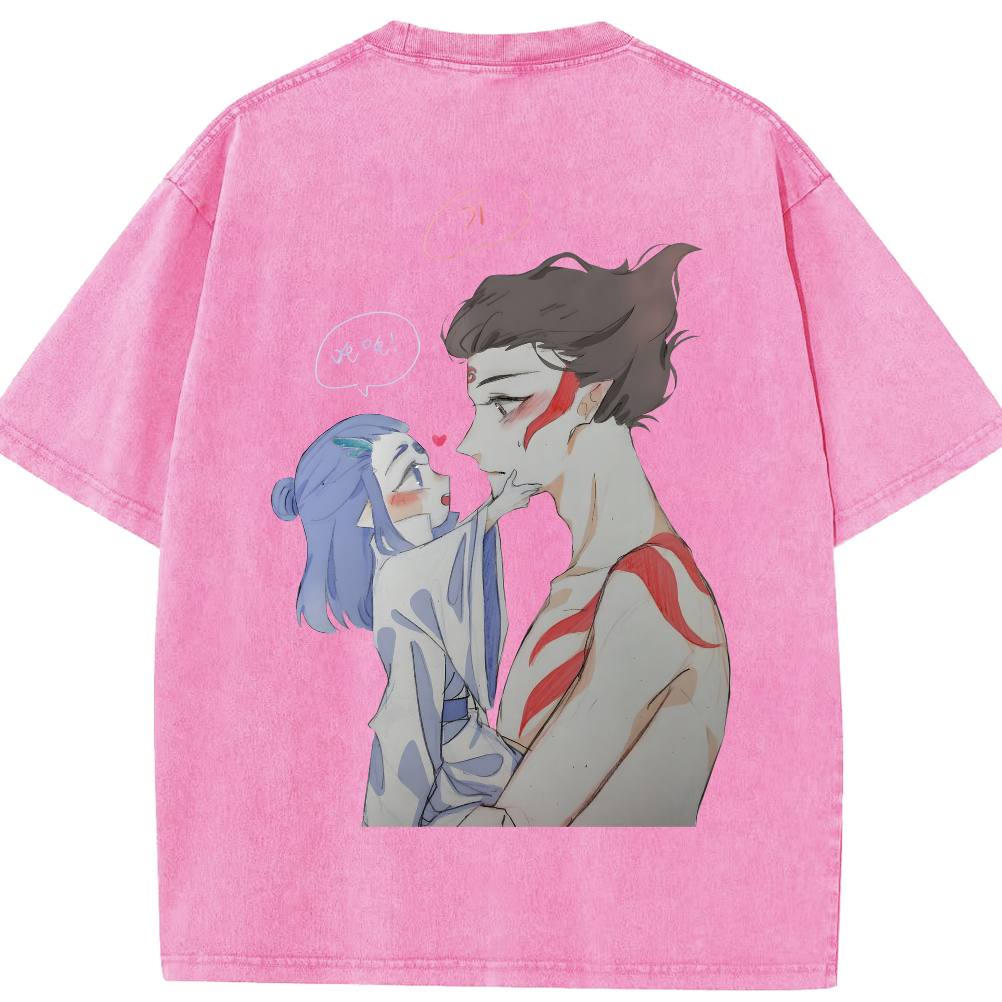 （画像用） Ne Zha 2 ナタ 魔童の大暴れ 綿100% ヴィンテージ風 半袖Tシャツ（背面プリント）